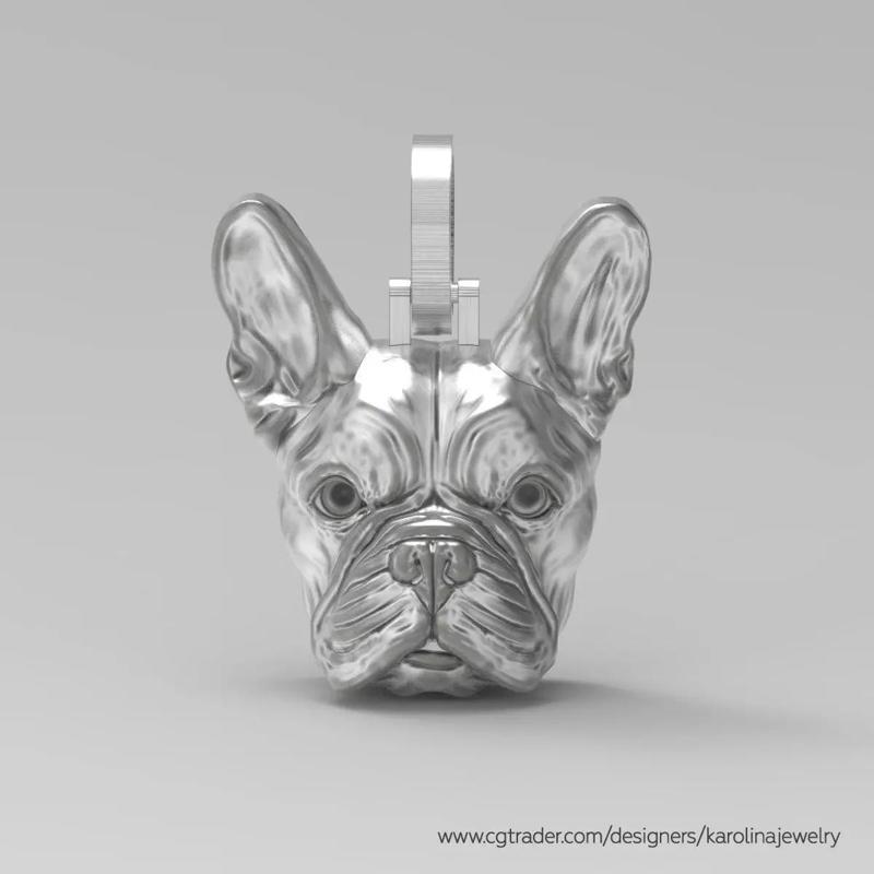 French Bulldog pendant necklace 3D model