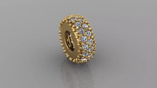 Gold Pave charm with diamonds