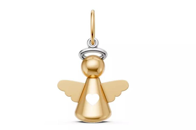 Pingente anjo com coracao - anjinho - batizado - baby