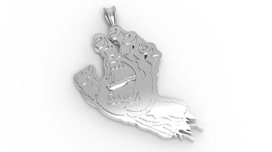 santa cruz hand logo pendant