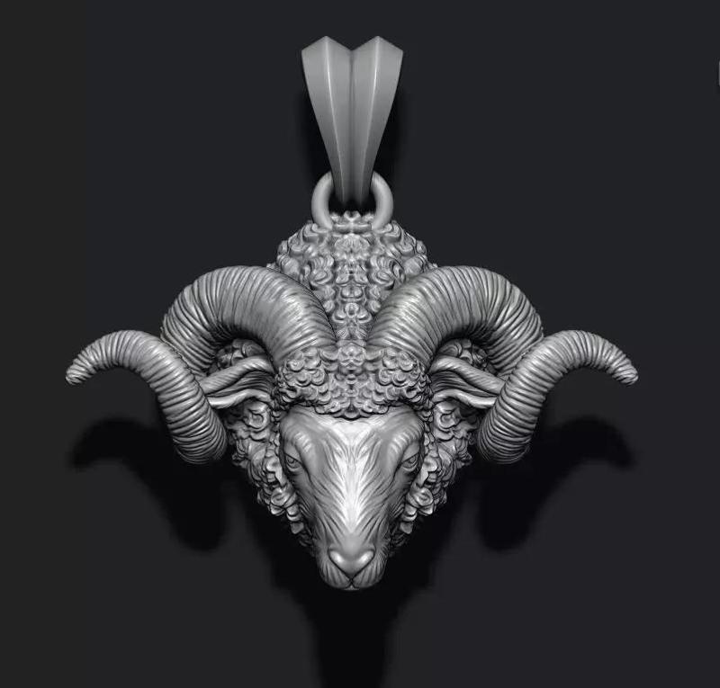 Mountain sheep ram pendant