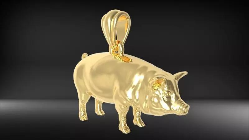 Jewelry Chinese Zodiac pig necklace golden pig pendant charm