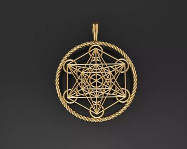 Metatron hexagon  Cube Pendants