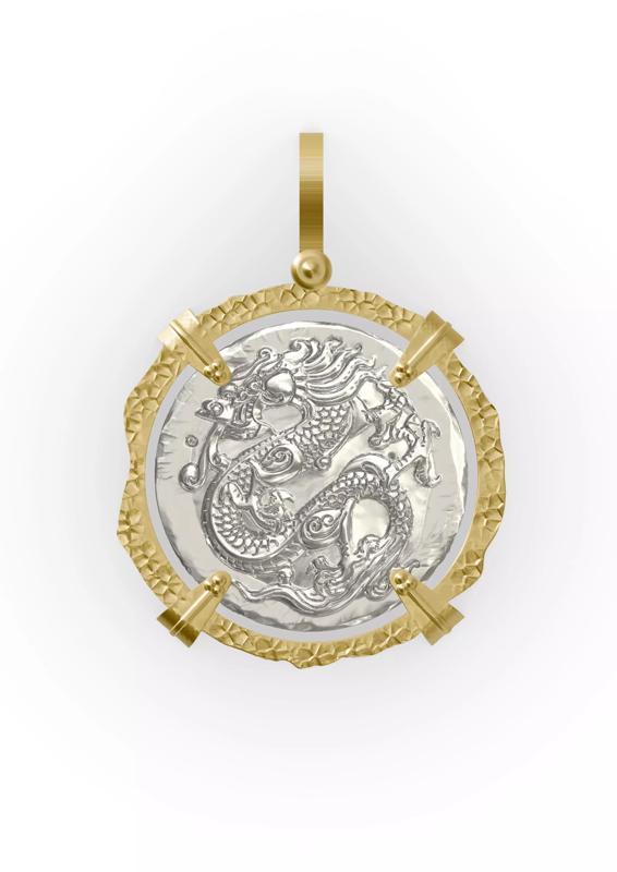 Dragon Viking Coin Pendant