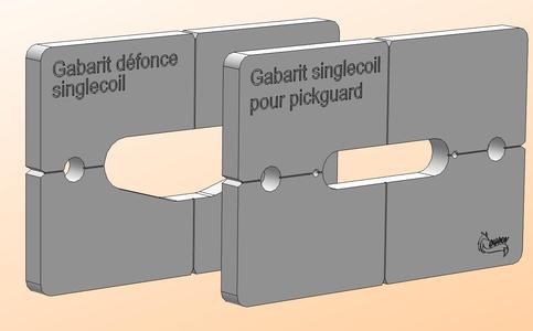 Standard singlecoil micro routing template with pickguard cutout