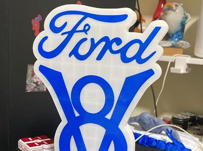 Ford V8 logo stand