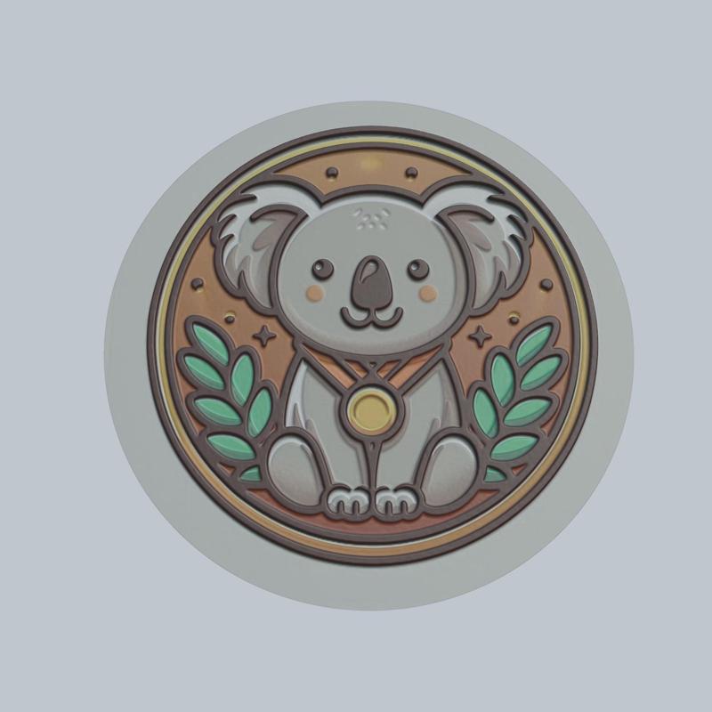 Koala Animal Medallion Koala 3d Print Model