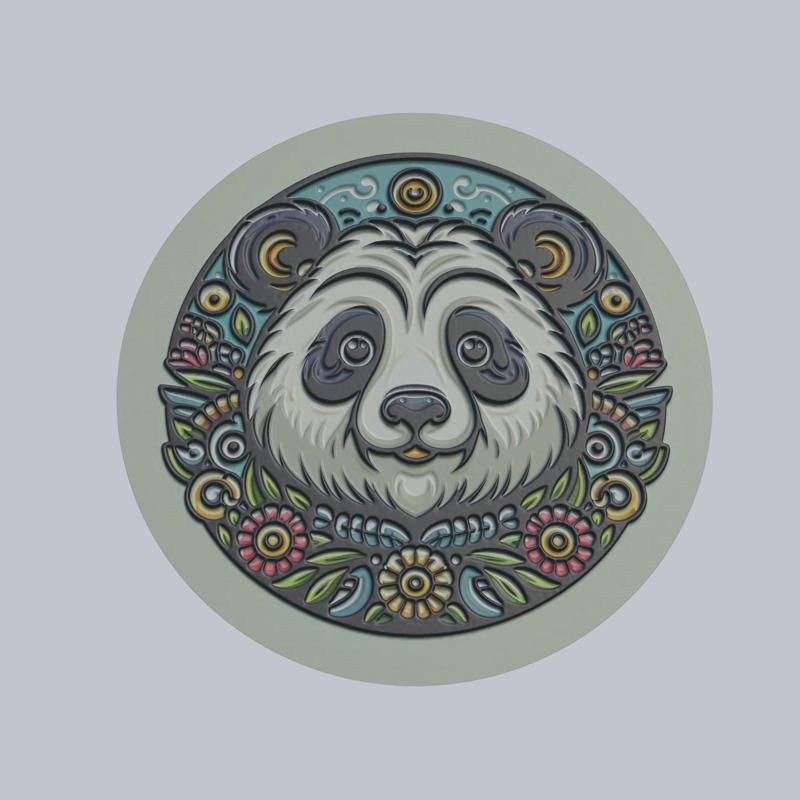 Panda Animal Medallion Panda 3d Print Model