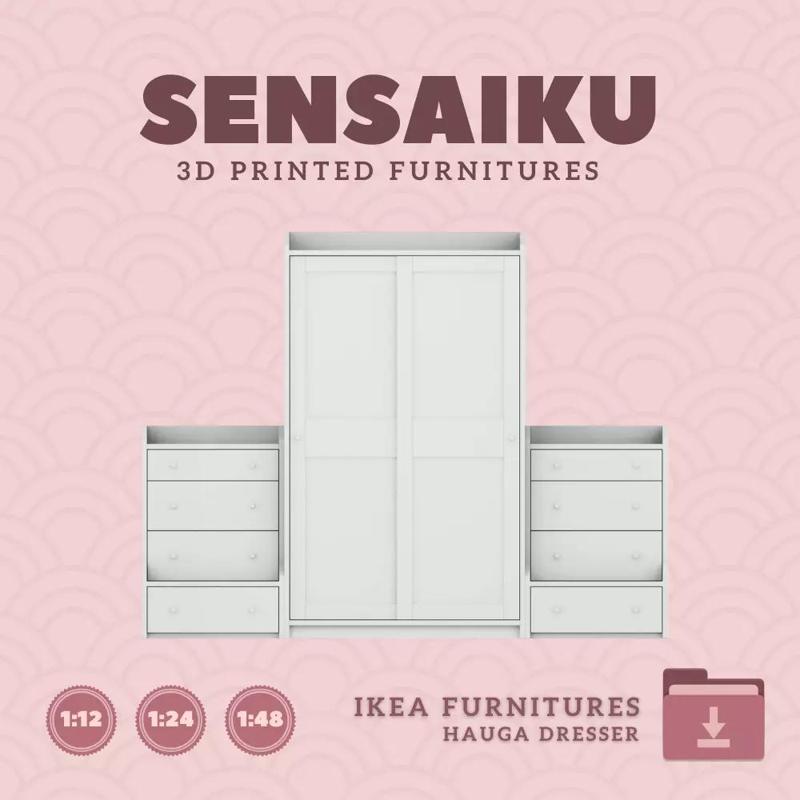 HAUGA Combination Drawers for Miniature Dollhouse IKEA 3D Print
