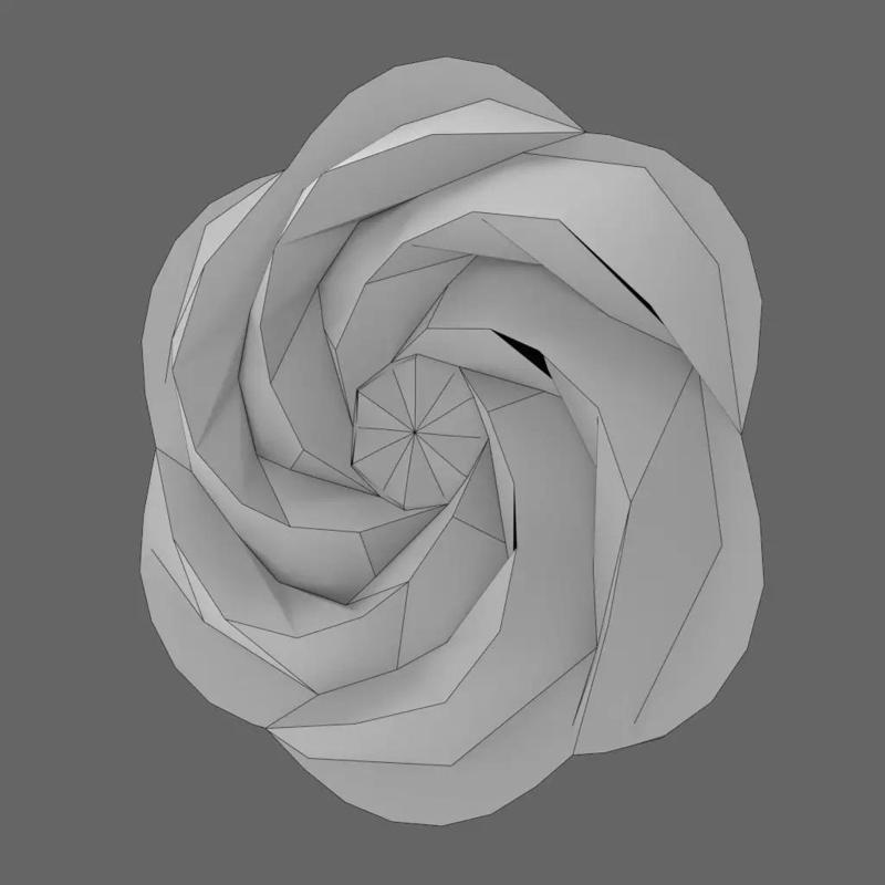 Geometric Rose - Abstract Low Poly