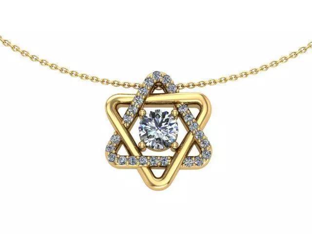 4 mm diamond star of david pendant