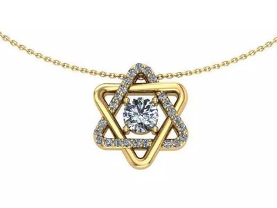 4 mm diamond star of david pendant