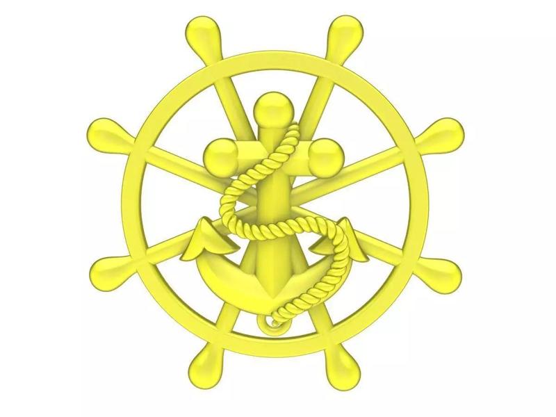 7006 Anchor and Wheel Pendant