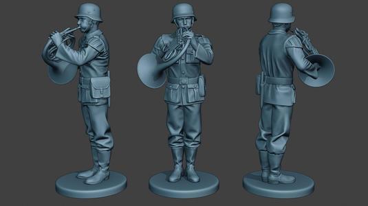 German musician soldier ww2 Stand french horn G8