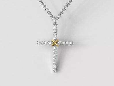 2mm Diamond Cross Pendant