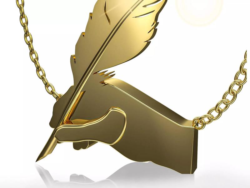 3D  Feather Pendant Ready for 3d Print 3d Feather Necklace