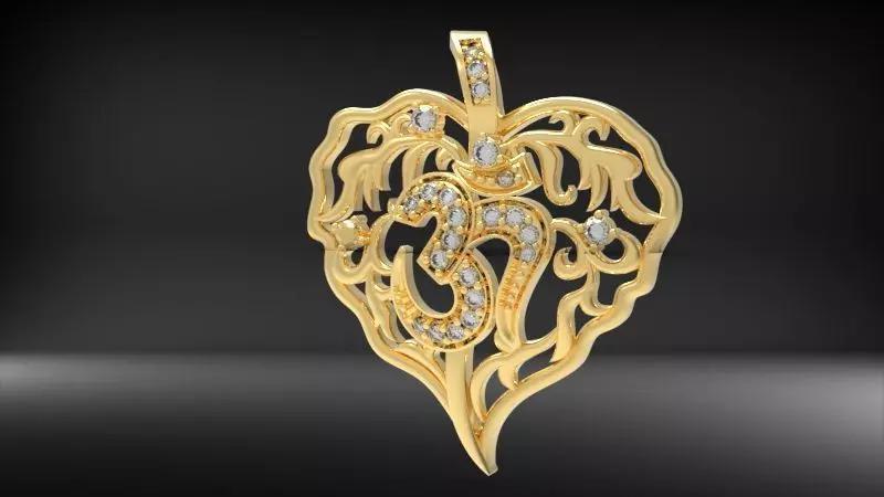 3D Aum OM Yoga Symbol Hindu Jewelry Pendant