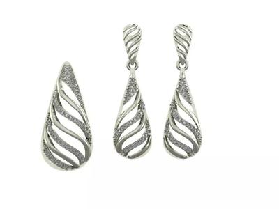 3D model pendant and earrings 06
