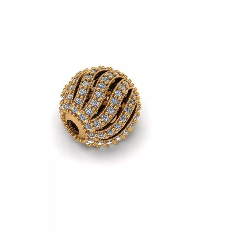 jewelry gold bead with diamonds