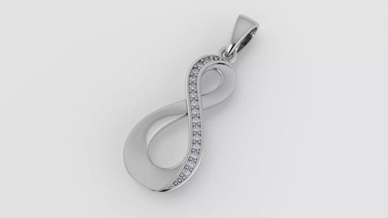 3dm and stl  infinity pendant printable jewelry model