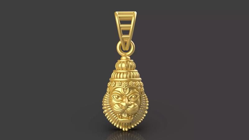 Lord Narasimha 3d Print Pendant File - 0049
