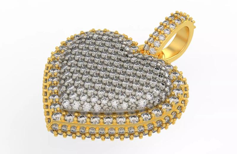 Heart Bubble  Pendant Big Size