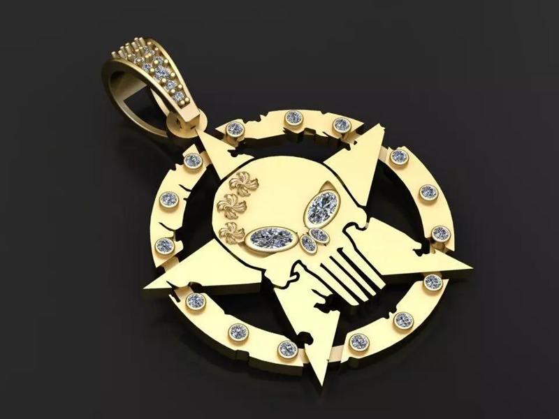 SKULL FACE BADGE PENDANT 3D PRINTABLE MODEL