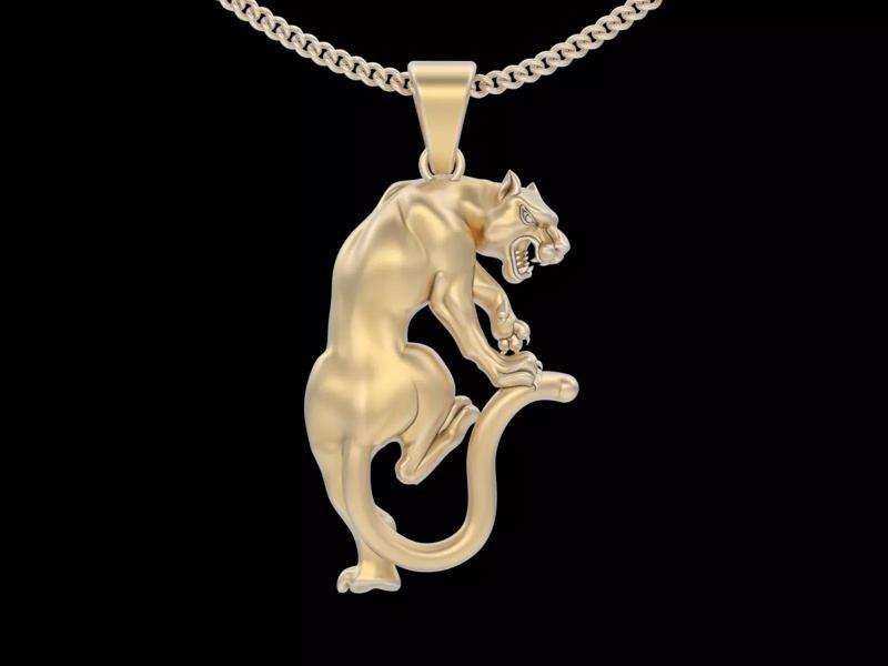Lion pendant  gold  printable jewelry 3D model