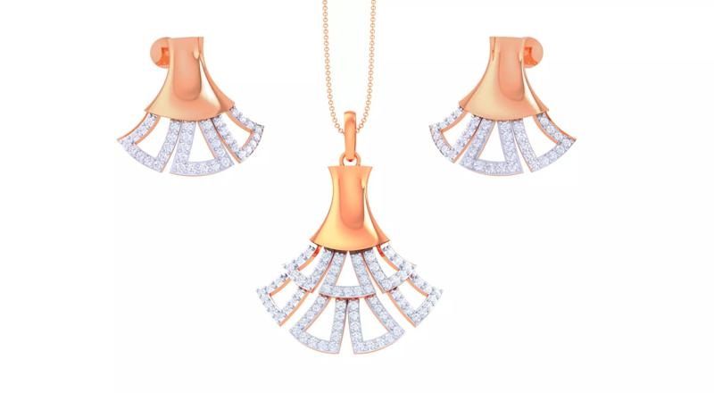 High Jewelry Pendant Earrings Set 3dm stl obj mtl gltf glb