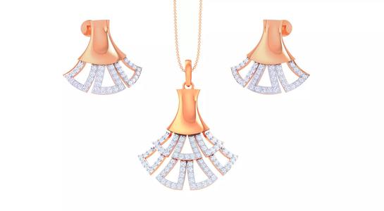 High Jewelry Pendant Earrings Set 3dm stl obj mtl gltf glb