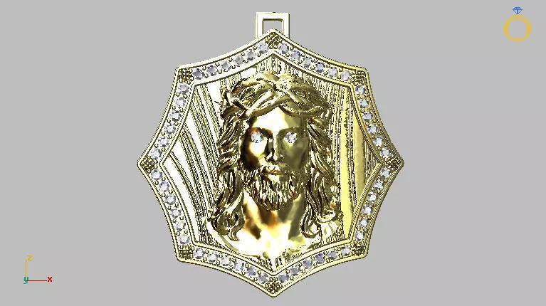 Pendant Jesus Octagonal