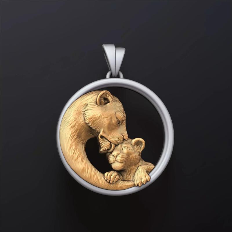 Lioness With Cub Pendant