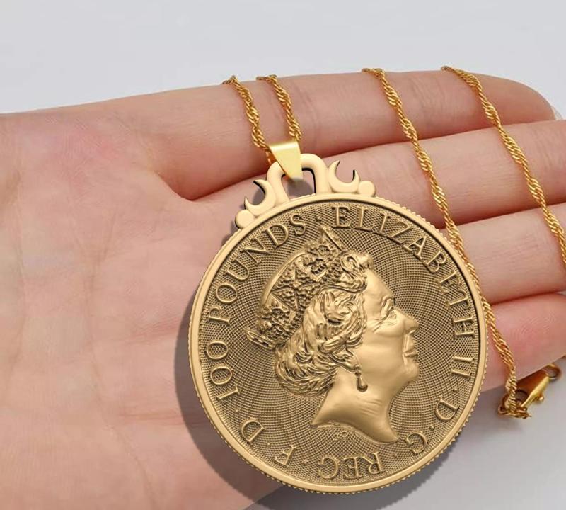 QUEEN ELIZABETH II COIN PENDANT M01