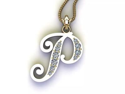 Fancy Font Style Pendant P