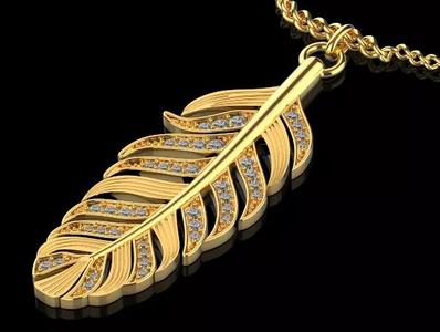 wing pendant silver gold print