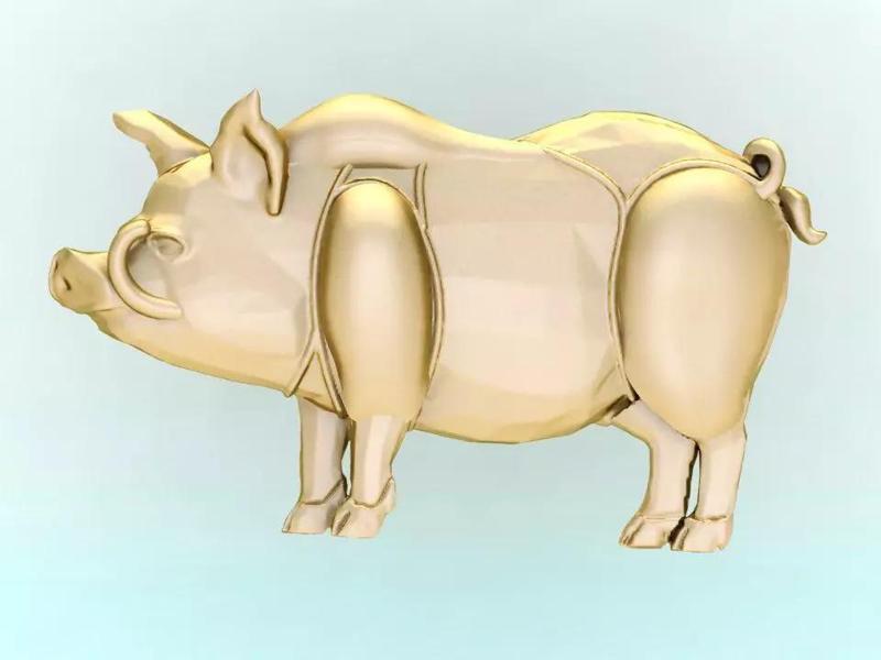 Pig for jewelry - Pigs for pendant - Pigs for ring  - N1001