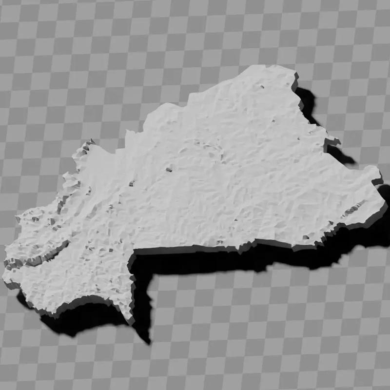 Burkina Faso topographic relief maps