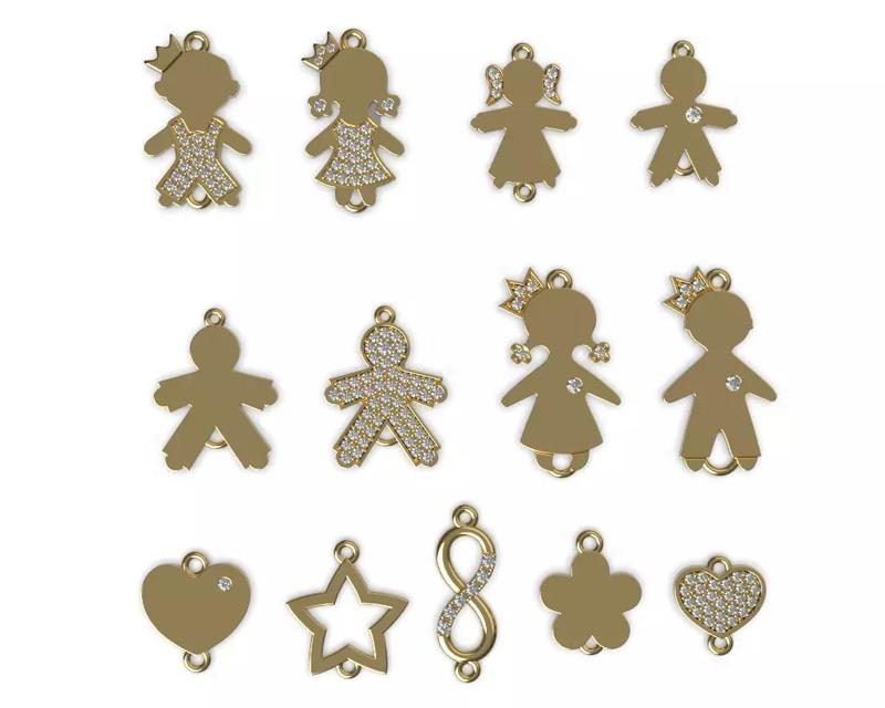 Boy Girl Kid Parent Diamond Jewelry Set