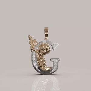 Angel Letter B 3D Model for Jewelry Design Printable Model