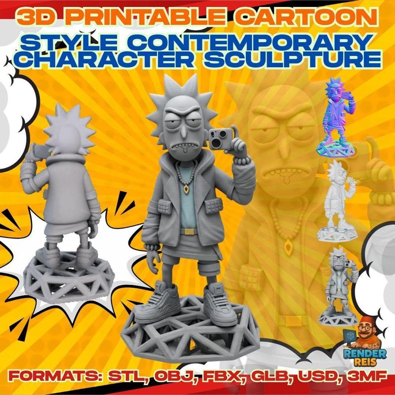 3D Printable Stylish Scientist Figurine