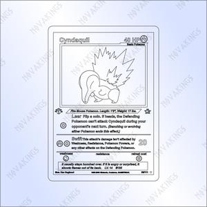 Cyndaquil Pokemon Card Vector SVG PDF DXF Laser Cutter File