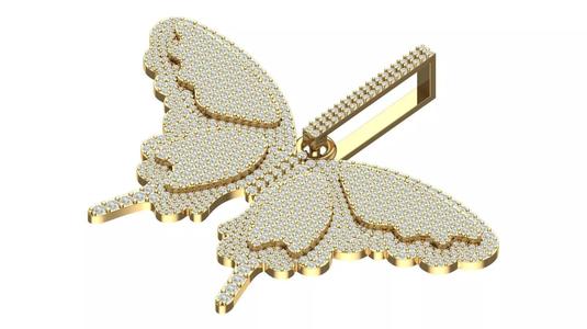 Butterfly  hiphop pendant