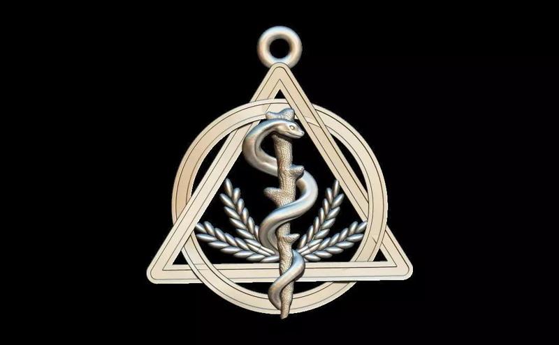 Caduceus medical symbol pendant