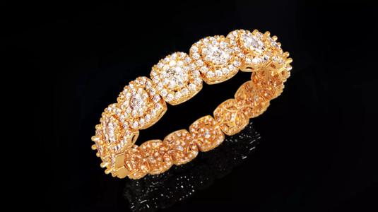 Diamond Halo Cluster Bracelet