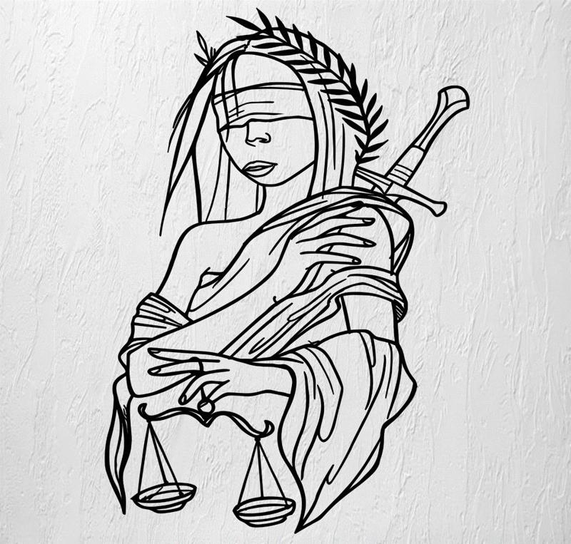 BLIND JUSTICE WALL ART 2D DECORATION