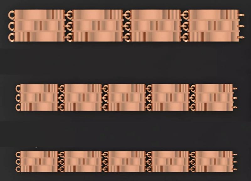 3 Size Gold Bracelet 3dm stl renders details