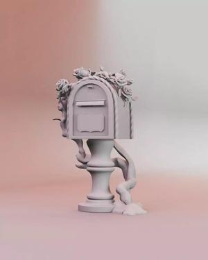 Mailbox with roses Valentines Day