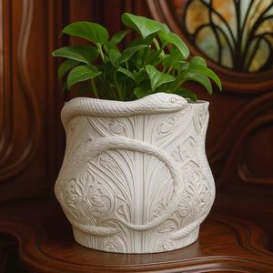 Art Nouveau Snake Plant Pot No Supports With Drainage