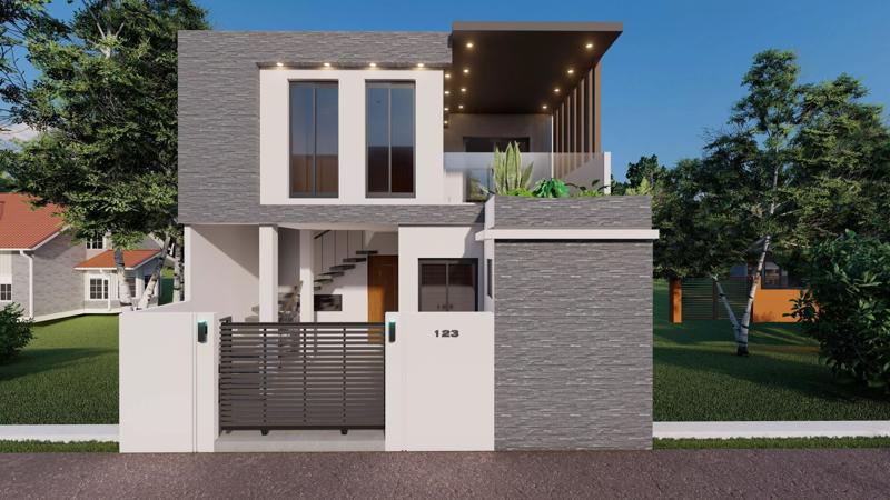 1100 sqft modern house 3D model