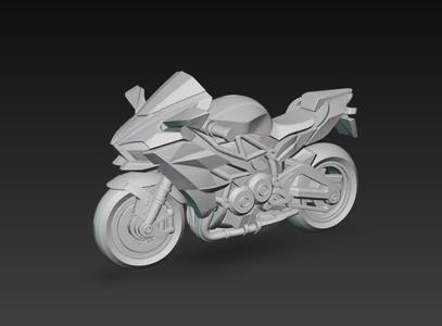 Kawasaki Ninja H2R 3D Model - Race Superbike for 3D Printing
